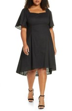 Plus Size Women's Maree Pour Toi Square Neck High/low Cotton Dress, Size 16