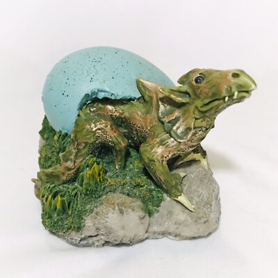 Bernard Pearson Green Dragon Hatching From Egg VI  3'' Tall x 4'' Long 1988