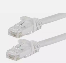 Flexboot Cat6 Ethernet Patch Cable Network RJ45 flat 550MHz UTP 30AWG 3ft White