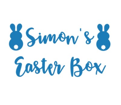 1 x BLAU PERSONALISIERTE OSTERBOX VINYL AUFKLEBER - KISTE BOX LECKEREIEN - AUFKLEBER