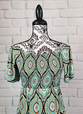 Magic womens size small off shoulder maxi dress geometric print short sleeve b27