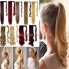 US Seller 10%Real Clip In as human Hair Extension Pony Tail Wrap Around Ponytail