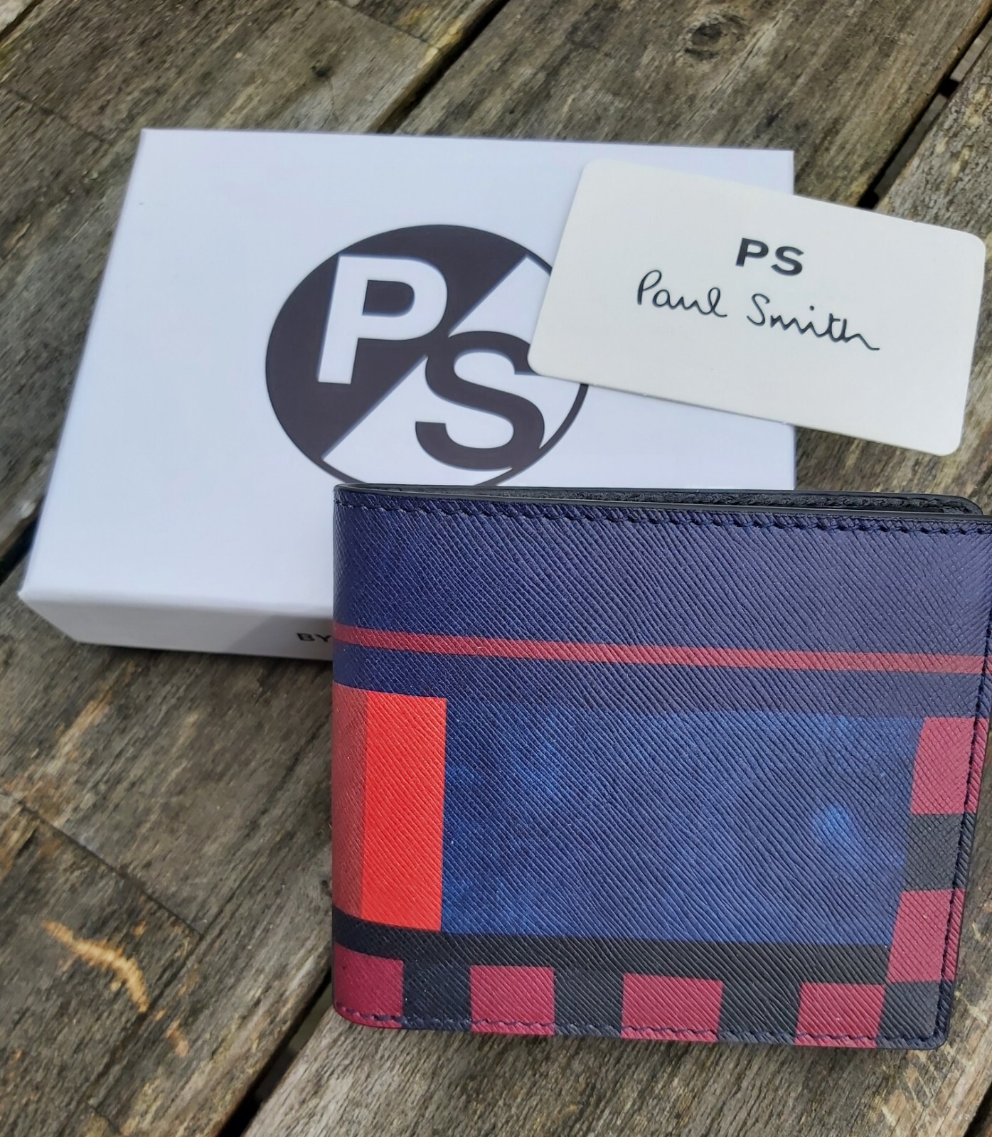 Genuine PAUL SMITH Billfold Wallet IN BOX Cards Notes M2A-5321-AFLAG