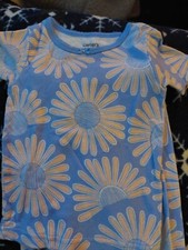 Carters 2 Pc Pajamas Infant Girl 12mths Blue Flowers