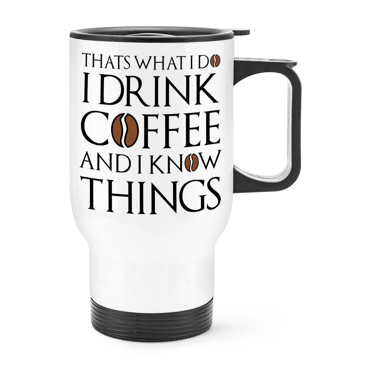 Eso Es Lo Que Hago Bebo Café Sé Cosas Taza De Viaje Con Asa Cumpleaños