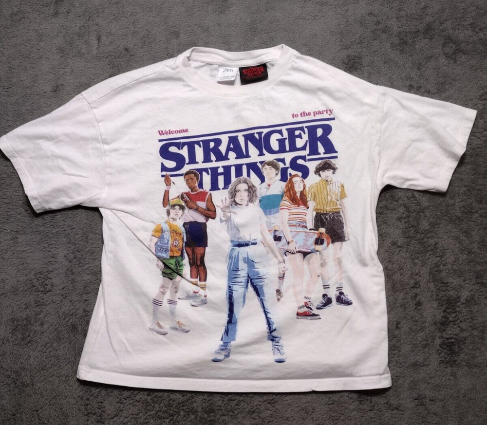 Stranger Things Shirt Womens 11 - 12 Zara Graphic Print Welcome to the Party