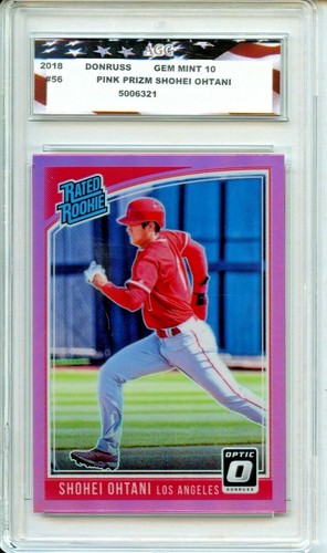 2018 Donruss Optic Pink Prizm #56 Shohei Ohtani Rookie AGC 10 Gem Mint Angels