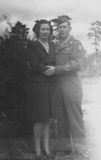 1940s Cute Couple Pretty Woman Handsome Soldier Military Portrait Uniform