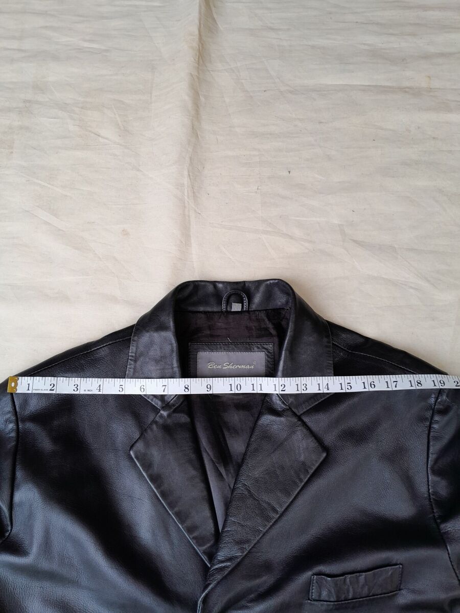 Vintage Ben Sherman Leather Jacket Men's Large Black Mods Vintage Ben Sherman Leather Jacket Men's Large Black Mods