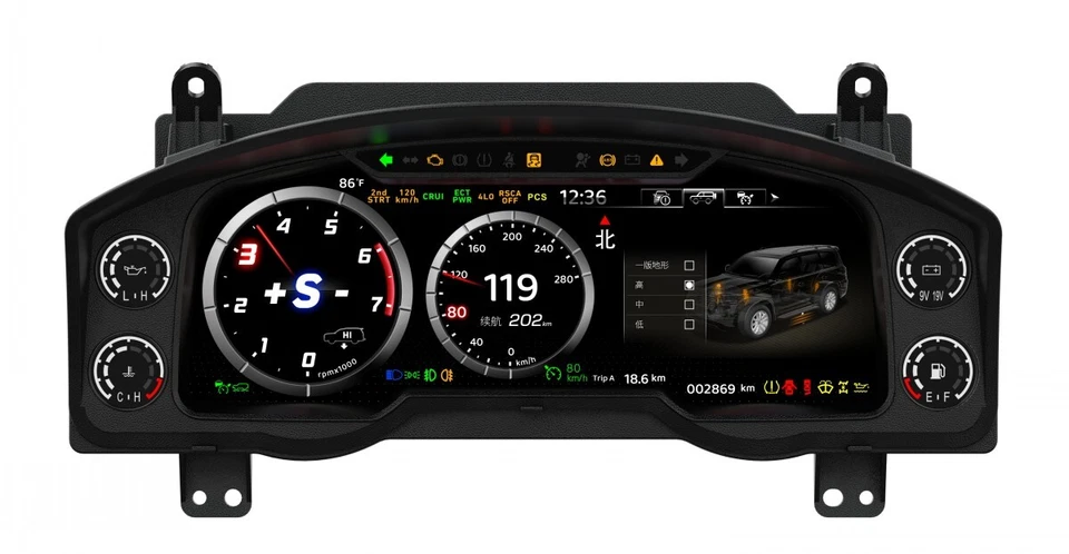 Para Toyota Land Cruiser 2008-2015 LCD Cluster Velocímetro Coche Instrumento Digital Foto 2 de 4