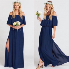 SHOW ME YOUR MUMU Hacienda Maxi Dress Rich Navy Crisp - XS - NWT