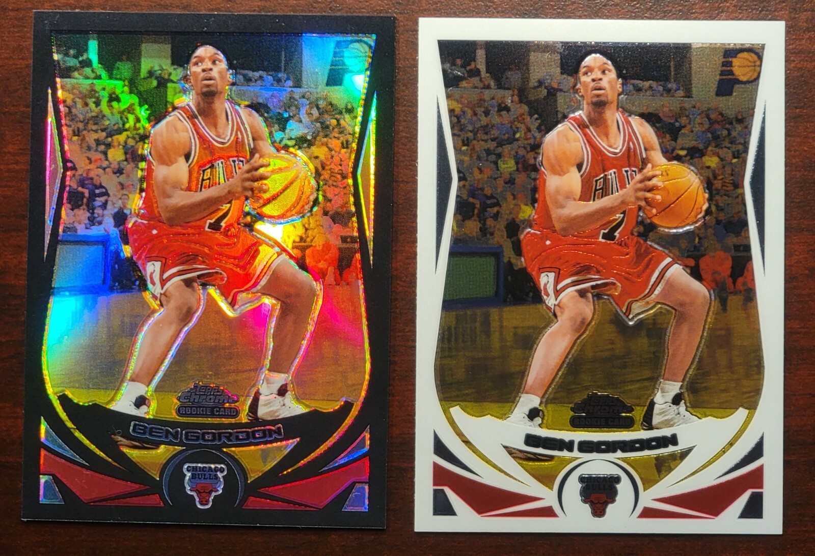 Ben Gordon 2004-05 Topps Chrome Basketball Black Refractor /500 & Base #168