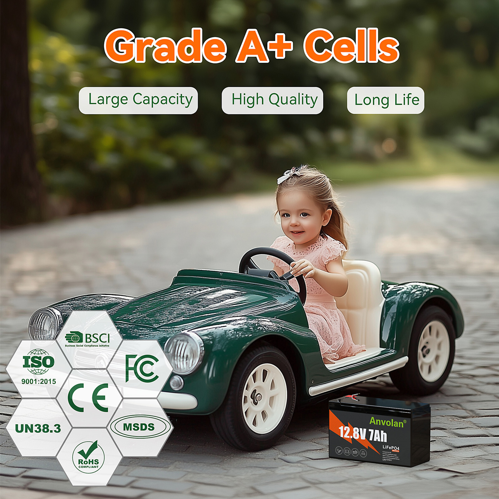 Maintenance-Free LiFePO4 Lithium Battery LFP 12V 10/20/100Ah Stable Power for RV