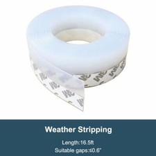 Weather Stripping Door Seal Strip Self Adhesive Silicone Bottom Draft Stopper US