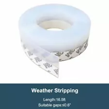 Weather Stripping Door Seal Strip Self Adhesive Silicone Bottom Draft Stopper US