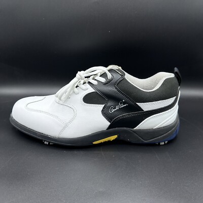 ARNOLD PALMER Spiked Golf Shoes Athlete Men s Size 9M White / Black EUC