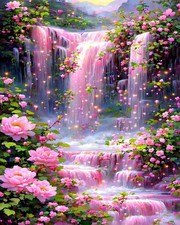 Mrnsiet Paint by Numbers Kit for Adults Beginners, Waterfall Landscape Adult Pai