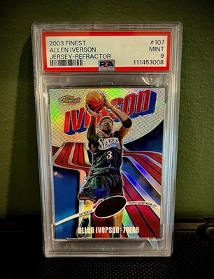 2003-04 Topps Finest - Player-Worn Warm-Up Allen Iverson #107 Refractor /250 