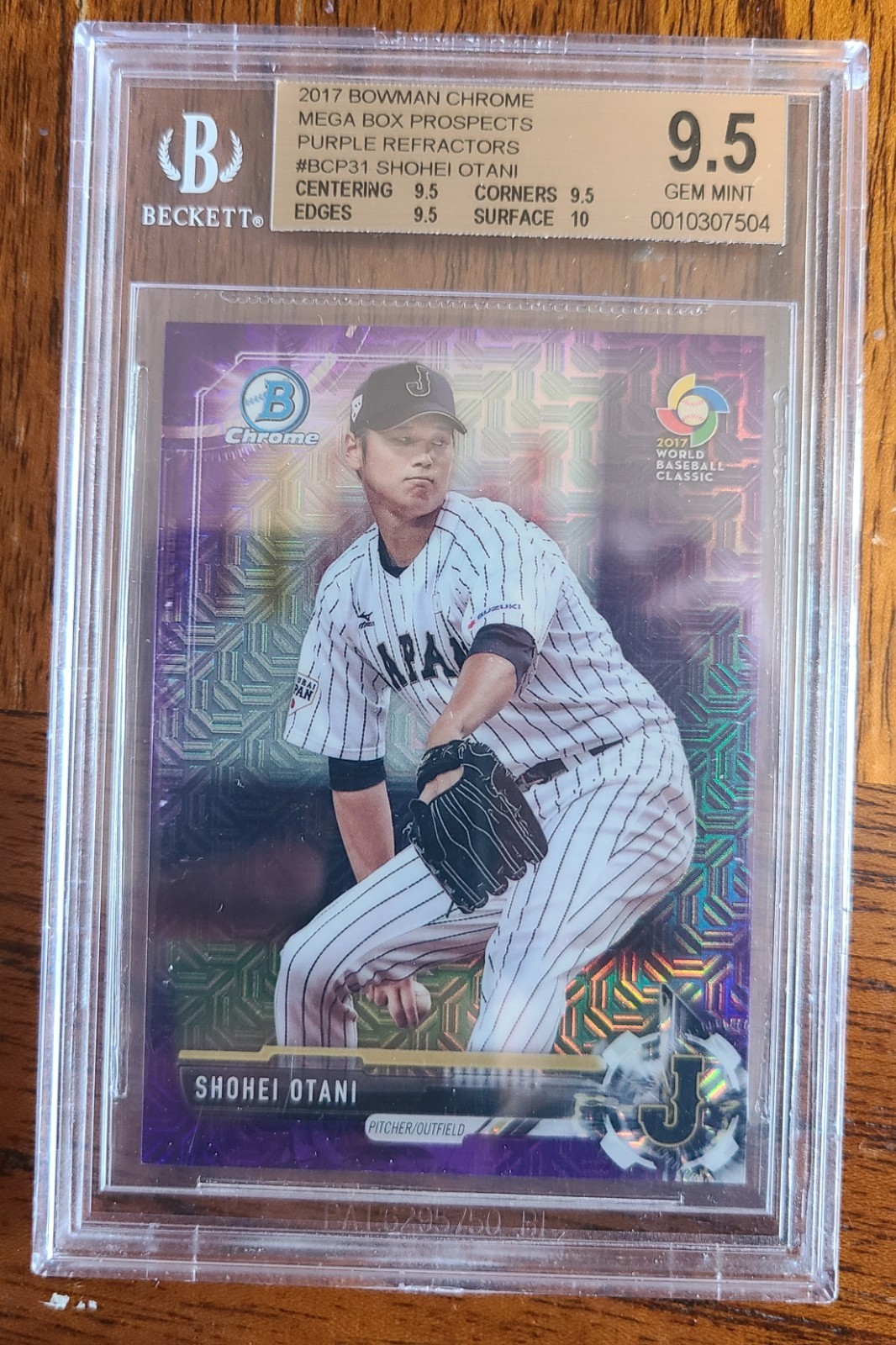 SHOHEI OHTANI 2017 Bowman Chrome Mega Box PURPLE RC /250 BCP31 BGS 9.5 TRUE GEM+