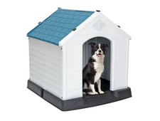 Large Plastic Dog House Indoor Outdoor Dog Kennel Puppy Shelter w/Air Vents
