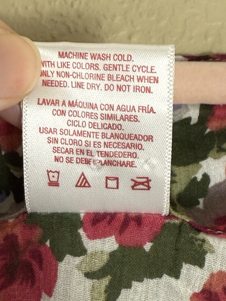 Canyon River Blues 束腰衬衫乡村小屋花卉 XL — 第 3/4 张图片