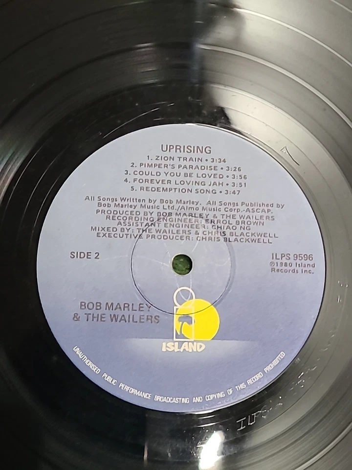 Bob Marley & The Wailers - Uprising - 1980 - ILPS 9596 - - Image 2 of 3