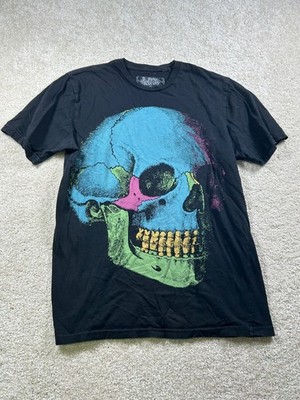 A Fine Mess Womens Size XS Black Skull T Shirt Short Sleeve