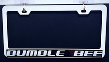 Bumble Bee White Metal License Plate Frame