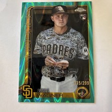 2025 Topps Chrome Update Will Wagner Teal Wave Refractor /299 #USC111 RC Padres