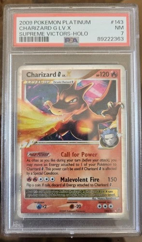 2009 POKEMON PLATINUM SUPREME VICTORS #143 CHARIZARD G LV.X-HOLO PSA 7