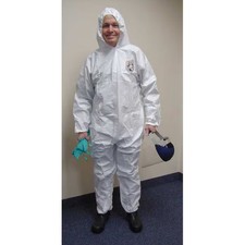 Disposable Coverallss, Hooded Coverall, XL, Microporous Laminate, Elastic Wrist,