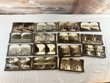 Antique Collectible Stereo-viewer Cards Lot Norway Waterfall Brooklyn Bridge