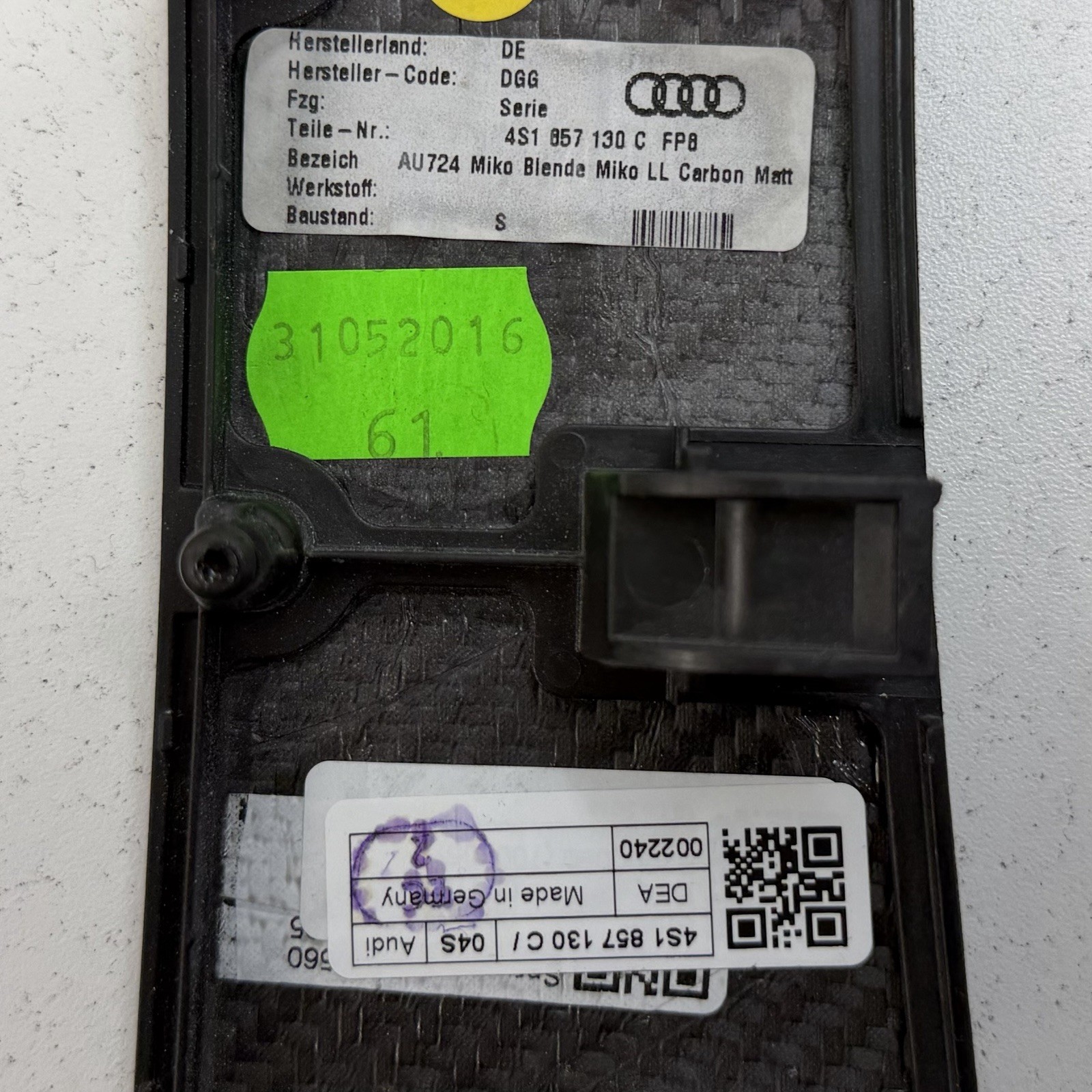 17-23 Audi R8 Interior Matte Carbon Fiber Trim Panel Doors Console Dash Set OEM