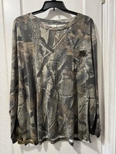 Liberty Realtree Hardwoods Camo T-Shirt Mens Sz L Long Sleeve Pocket Tee Hunting