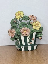 Antique Cast Iron Hubley Doorstop NASTURTIUMS #221 Circa 1920s