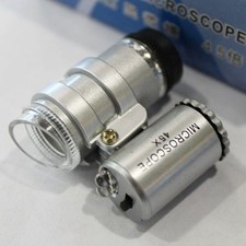 Microscope 45X Pocket LED UV Light Lamp Jewelers Loupe Lens Jewelry Magnifier