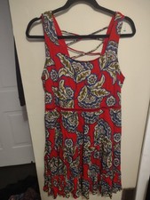Maurices Red Floral Sundress Medium Boho Casual Party Indie Festival Gypsy