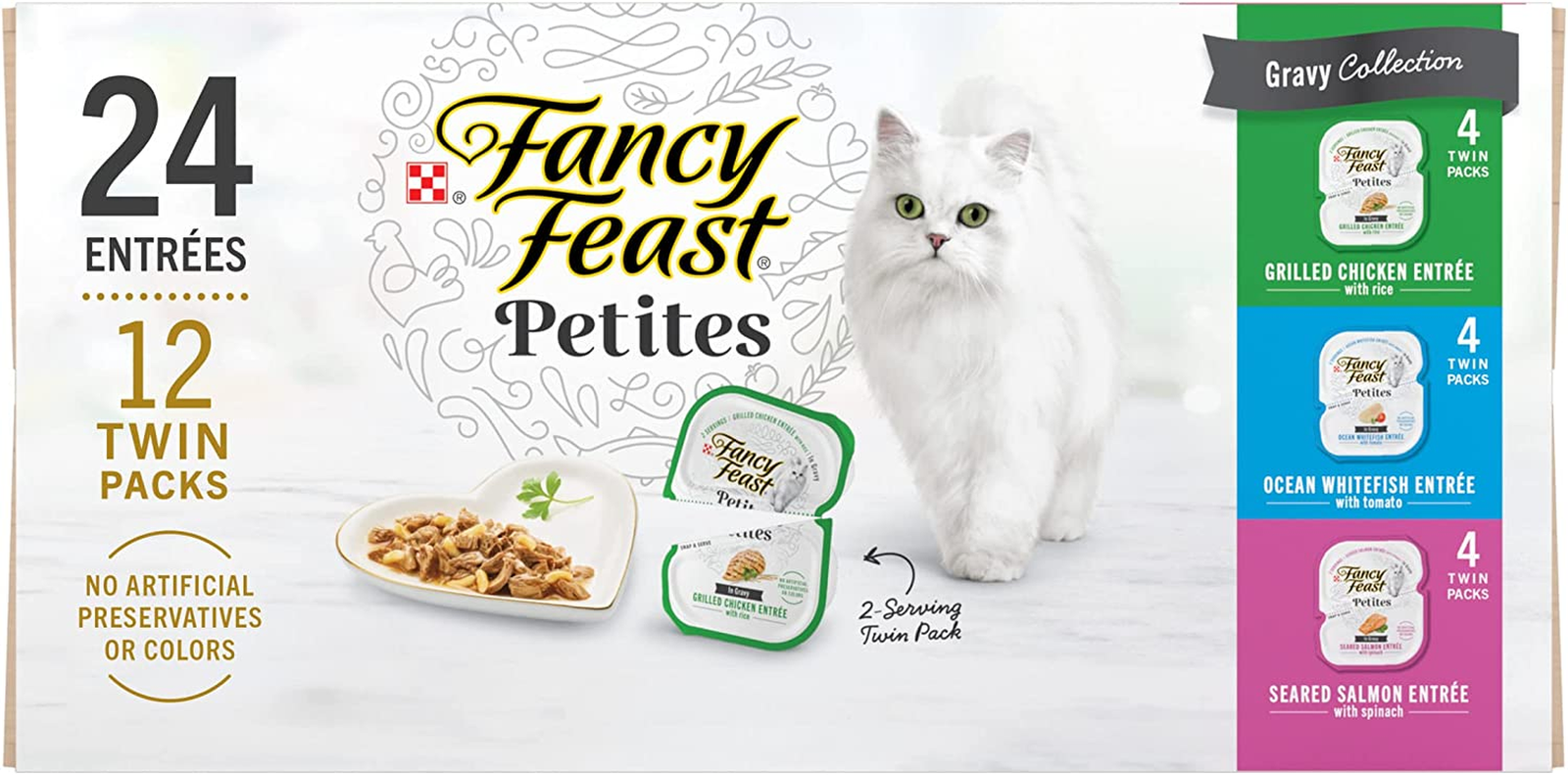 Purina  Gourmet Wet Cat Food Variety Pack, Petites Gravy Collection, Break-Apart