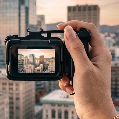 Ergonomic Grip Handle With Cold Shoe Mount For Action 6 Cameras For Street Photo