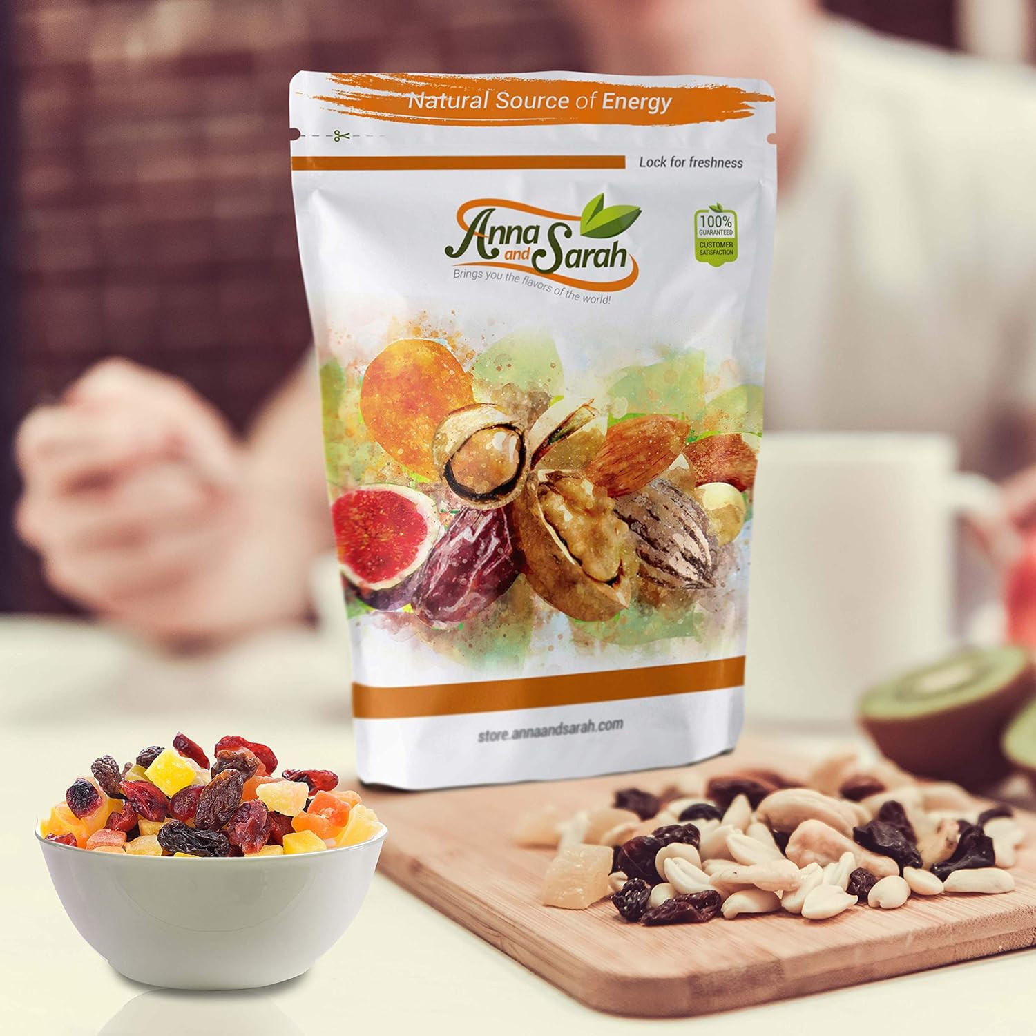 Mini Fruit Trail Mix, Dried Fruits Assortment, Healthy Snack in Resealable Bag,