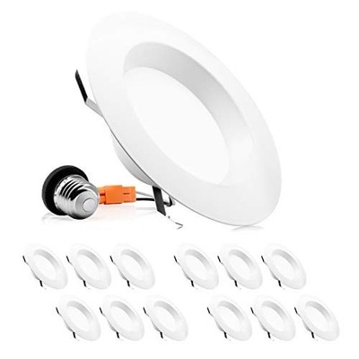 PARMIDA (12 Pack) 5/6 inch Dimmable LED Recessed Retrofit Downlight 15W 4000K