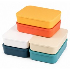 Set of 6 Storage Boxes with Lids &ndash; Stackable Plastic Organizers