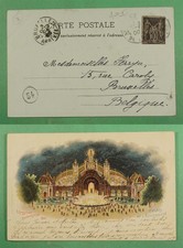 DR WHO 1900 FRANCE PARIS EXPO POSTCARD TO BELGIUM R26576