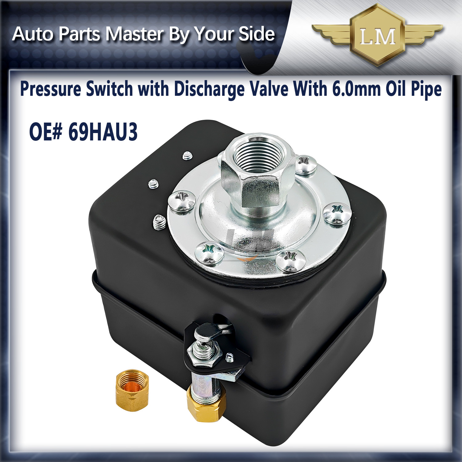 Pressure Switch 30-40 Psi With Unloader Oil Pipe 6.0mm
