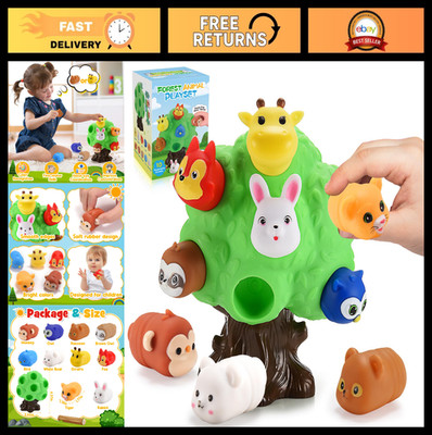 Farm Animal Learning Toy for Toddlers 1-6, Montessori Sensory Playset for Boys &