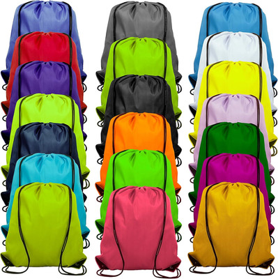 20 Colors Drawstring Backpack Bags Sack Pack Cinch Tote Sport Storage Polyester