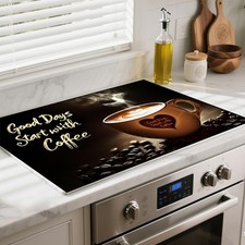 Heat-Resistant Glass Stove Top Cover with Anti-Slip Rubber Coating ... Fast Ship