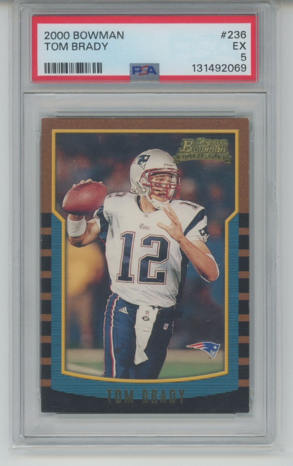 PSA 5 TOM BRADY 2000 Bowman #236 Base Rookie Card RC SP New England Patriots!