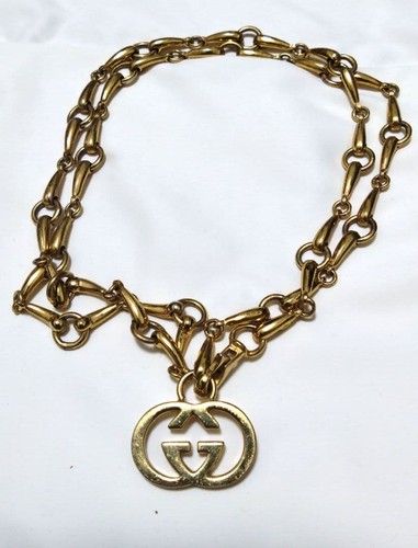 GUCCI Vintage 1985 Horsebit Chain Belt Size 94cm