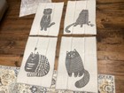 Set of 4 Sea Me at Home 100% Turkish Cotton Cat Themed Kitchen Hand Towels — photo 1